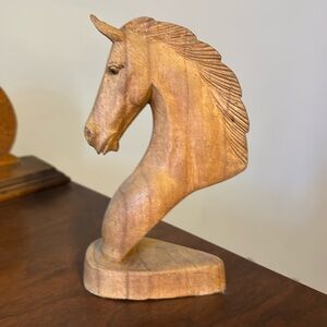 Hand carved wood Horse Head